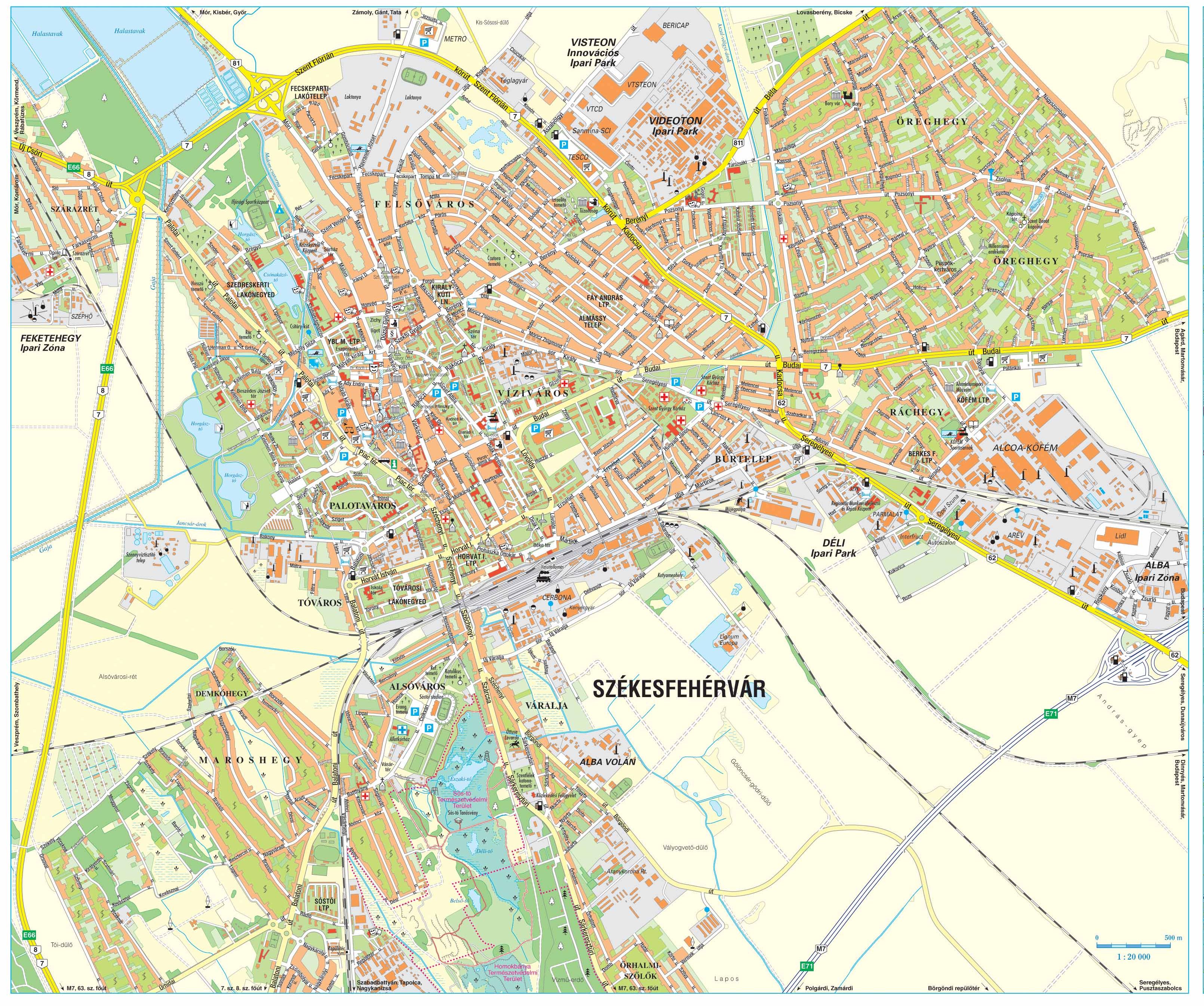 Fejér megye Székesfehérvár várostérkép