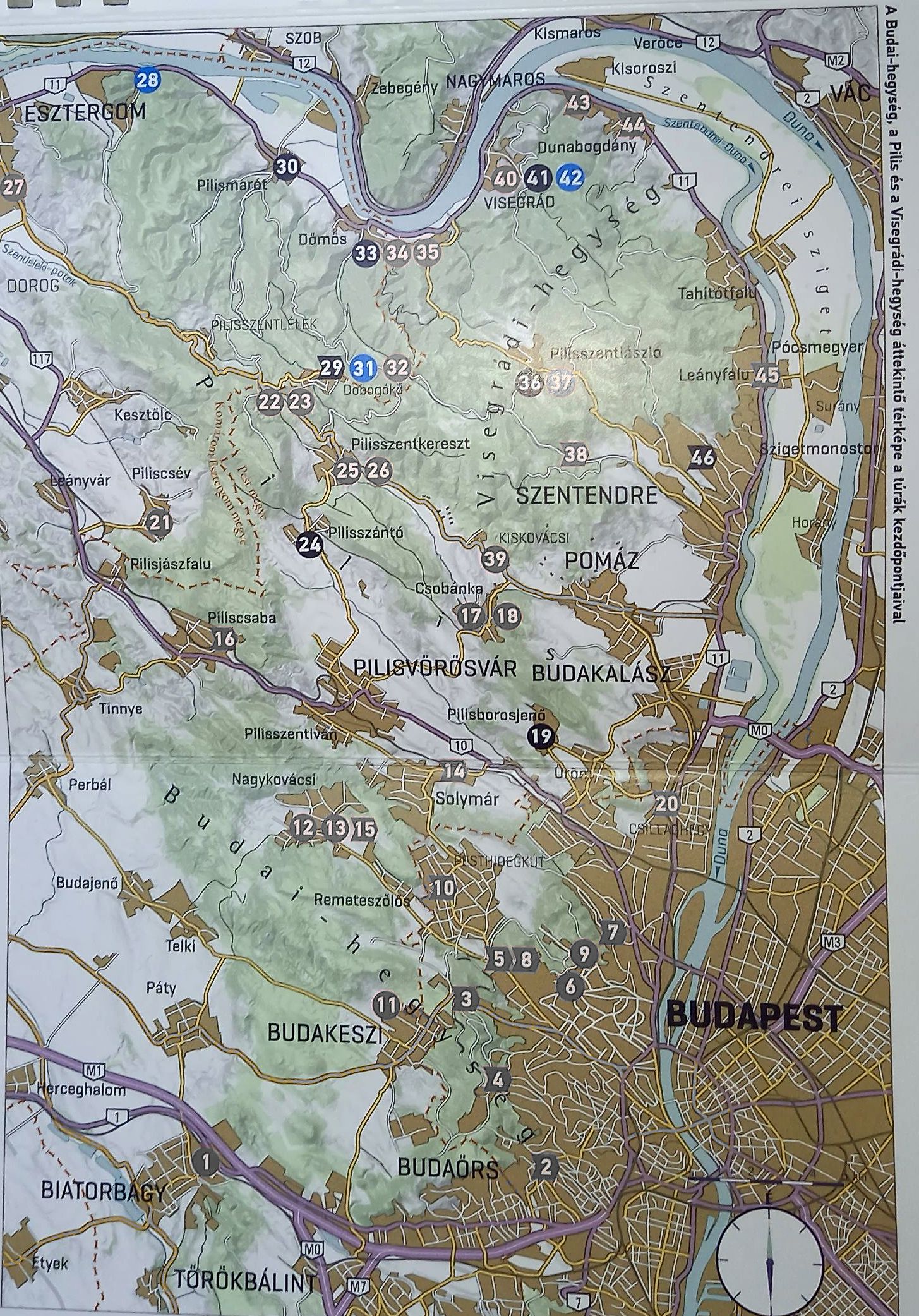 Budapest környéke áttekintő térkép