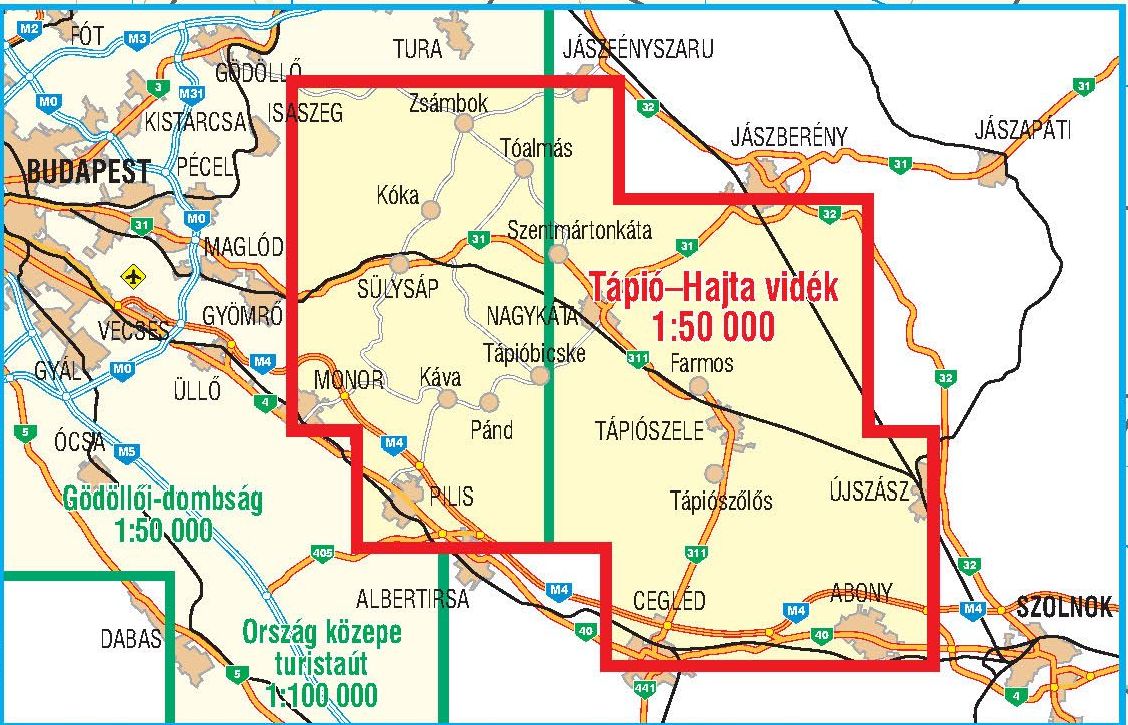 Tápió-Hajta vidék: áttekintő térkép