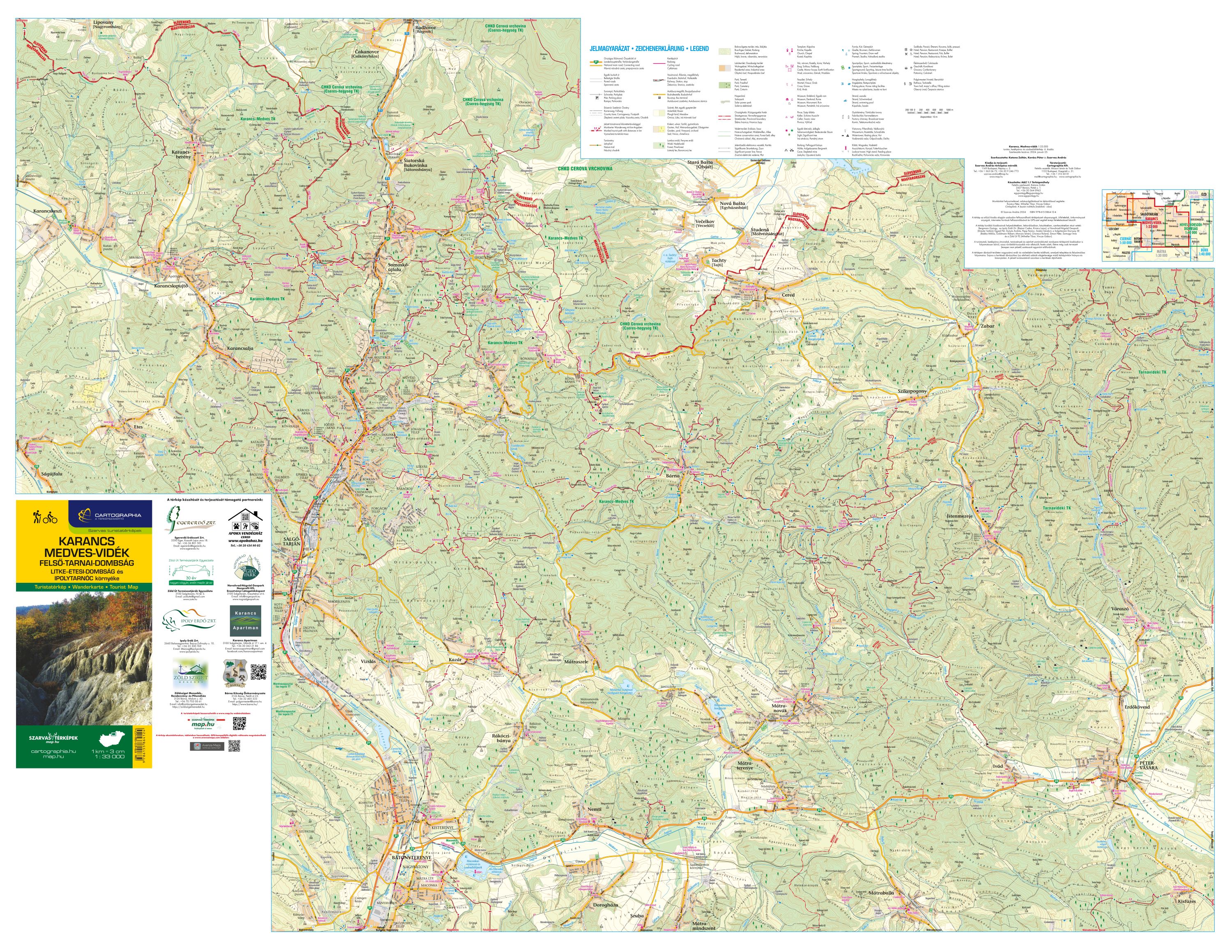 Karancs-Medves 1:33.000 térkép által lefedett terület
