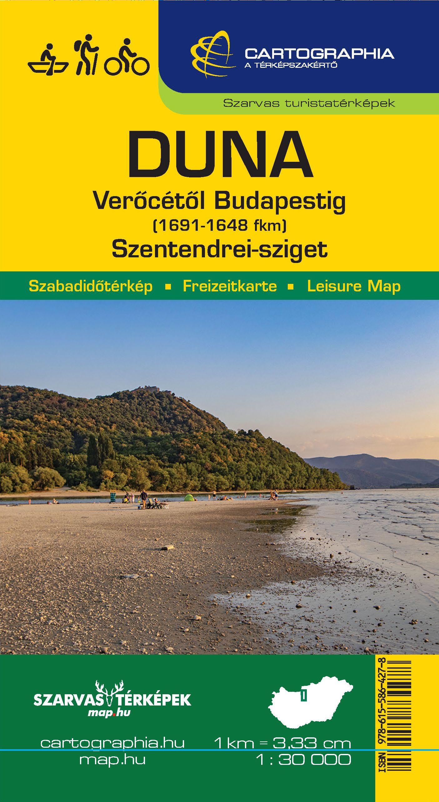 Duna (Verőce-Budapest) / Szentendrei-sziget vízisport-, biciklis- és turistatérképe